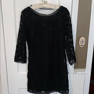 Black long sleeve lace dress